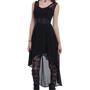 Royal Bones By Tripp Black Chiffon Hi-Lo Dress